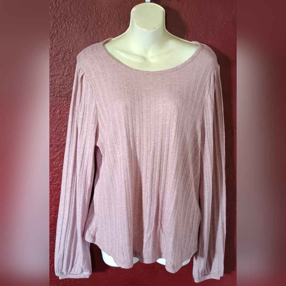 Zac & Rachel blush knit l/s top size XL